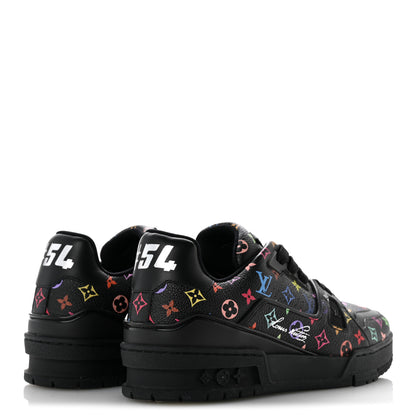 Louis Vuitton LV X TM Calfskin Monogram Multicolor Womens LV Trainer Sneakers 37.5 Black 5 of 10