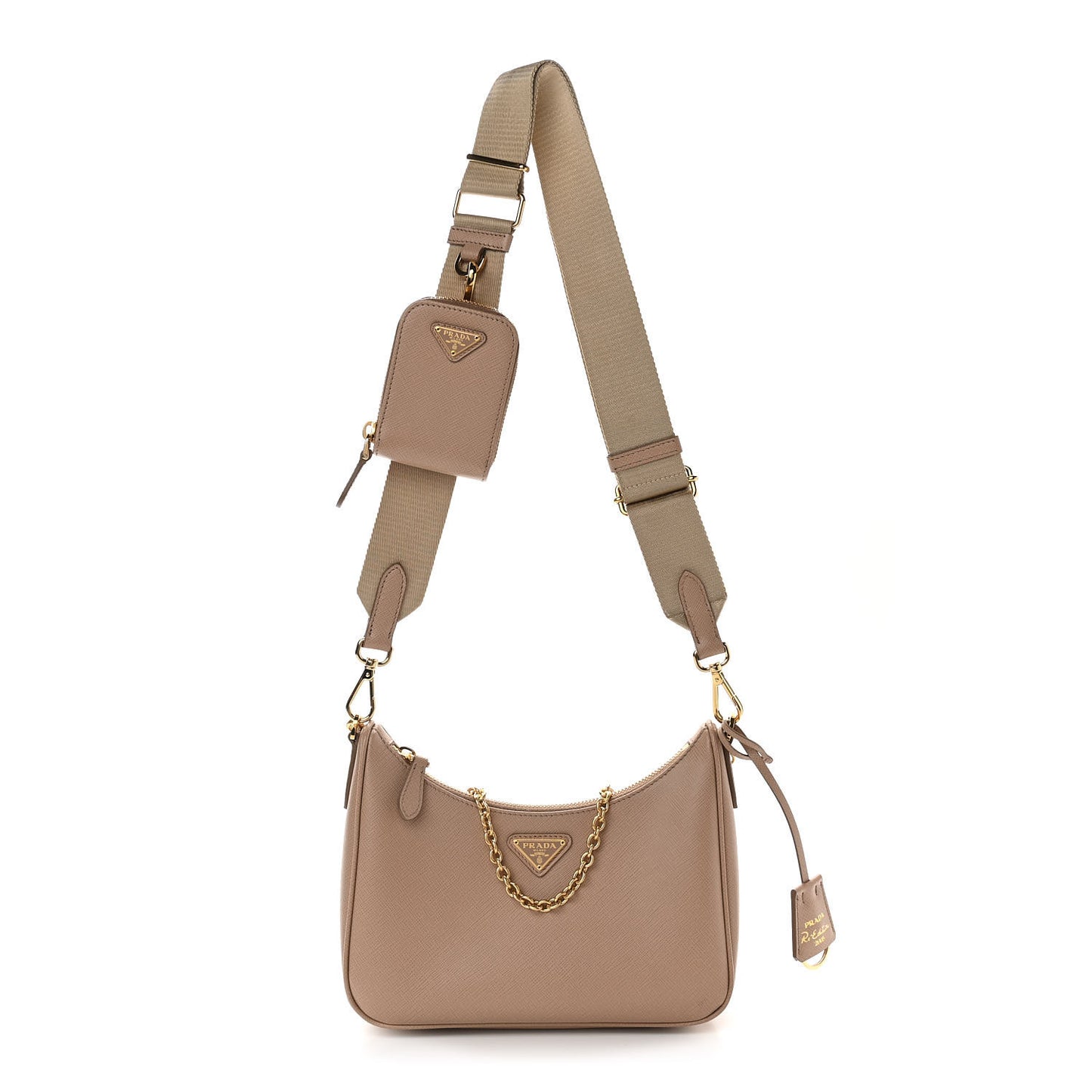 Saffiano Re-Edition 2005 Shoulder Bag Cammeo Beige