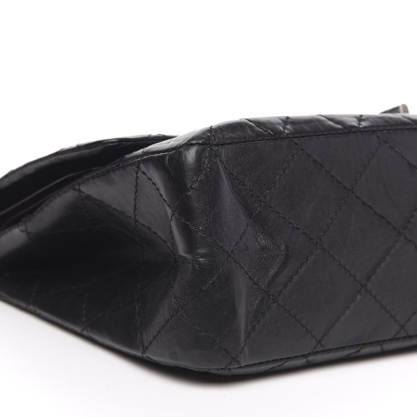 Aged Calfskin Quilted 2.55 Reissue 227 Flap Black