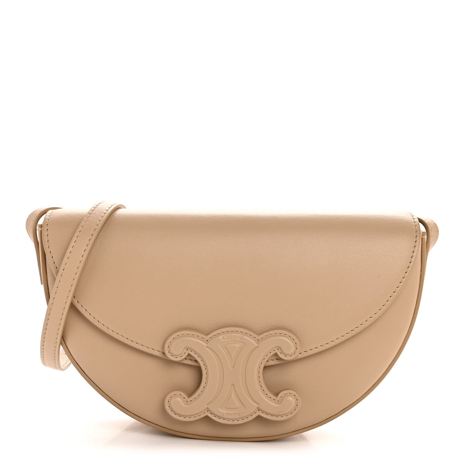 Celine Smooth Calfskin Triomphe Besace Bag Nude 2 of 25