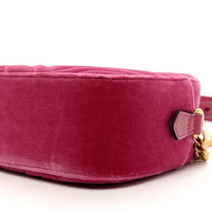 Gucci Velvet Matelasse Small GG Marmont Chain Shoulder Bag Light Raspberry Rose 9 of 9