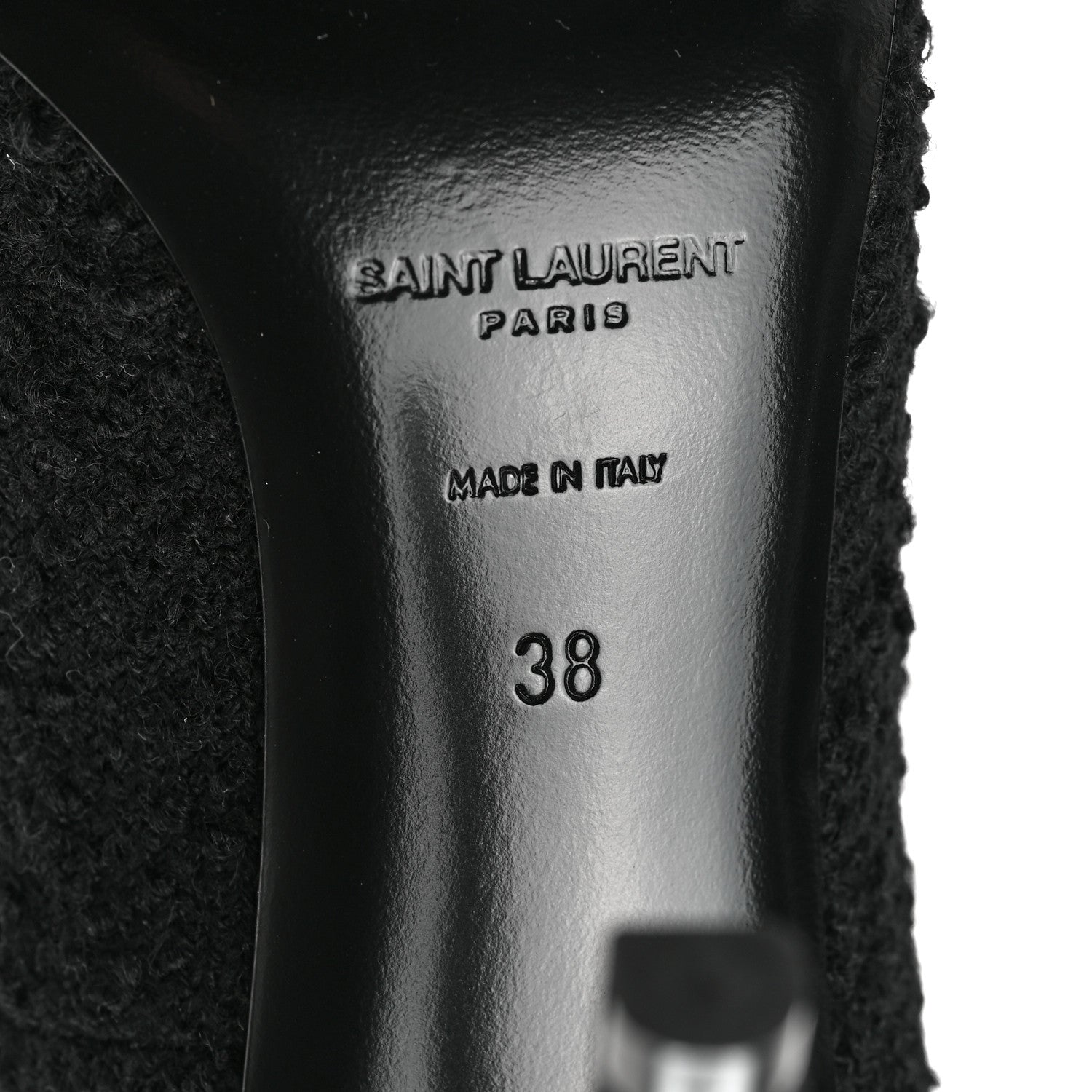 Saint Laurent Tessuto Boucle New Ria 105 Pumps 38 Black 6 of 10