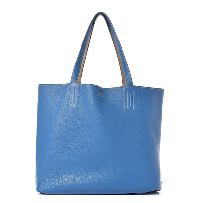 Hermes Taurillon Clemence Double Sens 36 Reversible Tote Mykonos Gris Tourterelle 3 of 21