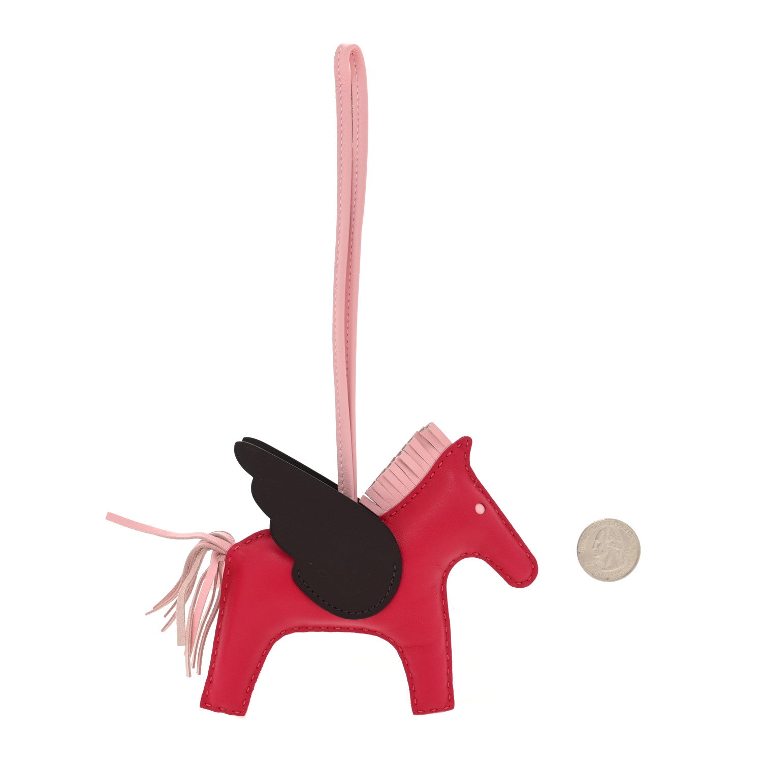 Hermes Milo Lambskin Grigri Rodeo Pegase Horse Bag Charm PM Framboise Rose Sakura Rouge Sellier 2 of 5