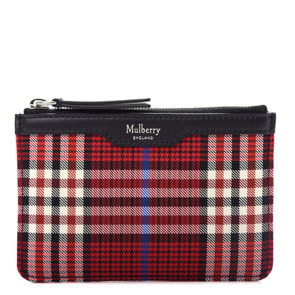 Mulberry Tartan Canvas Zip Coin Purse Scarlet 1 of 8
