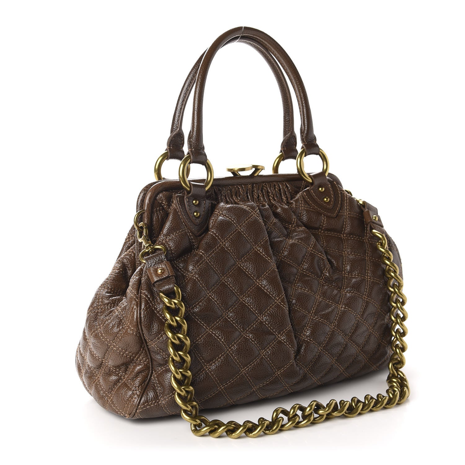 Marc Jacobs Calfskin Quilted Stam Brown 3 of 16