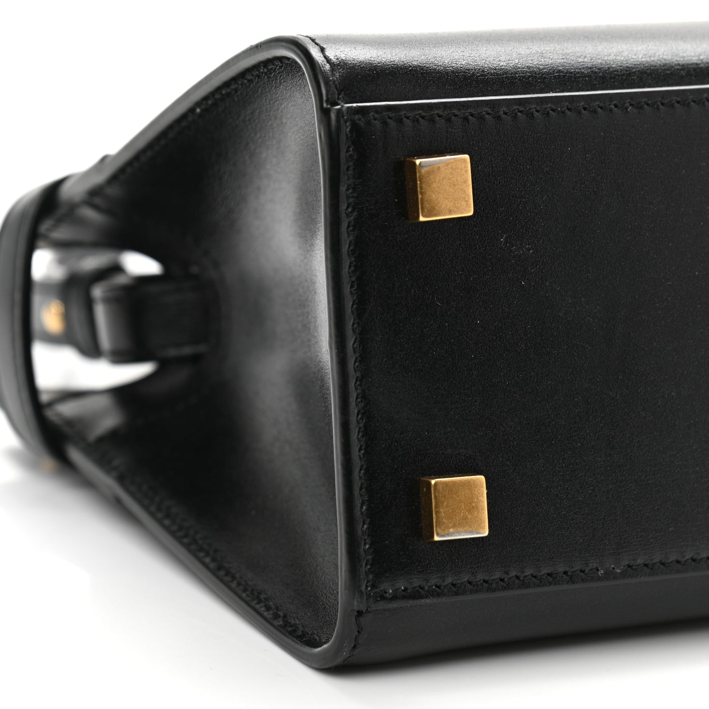 Smooth Calfskin Manhattan Nano Shopper Tote Black