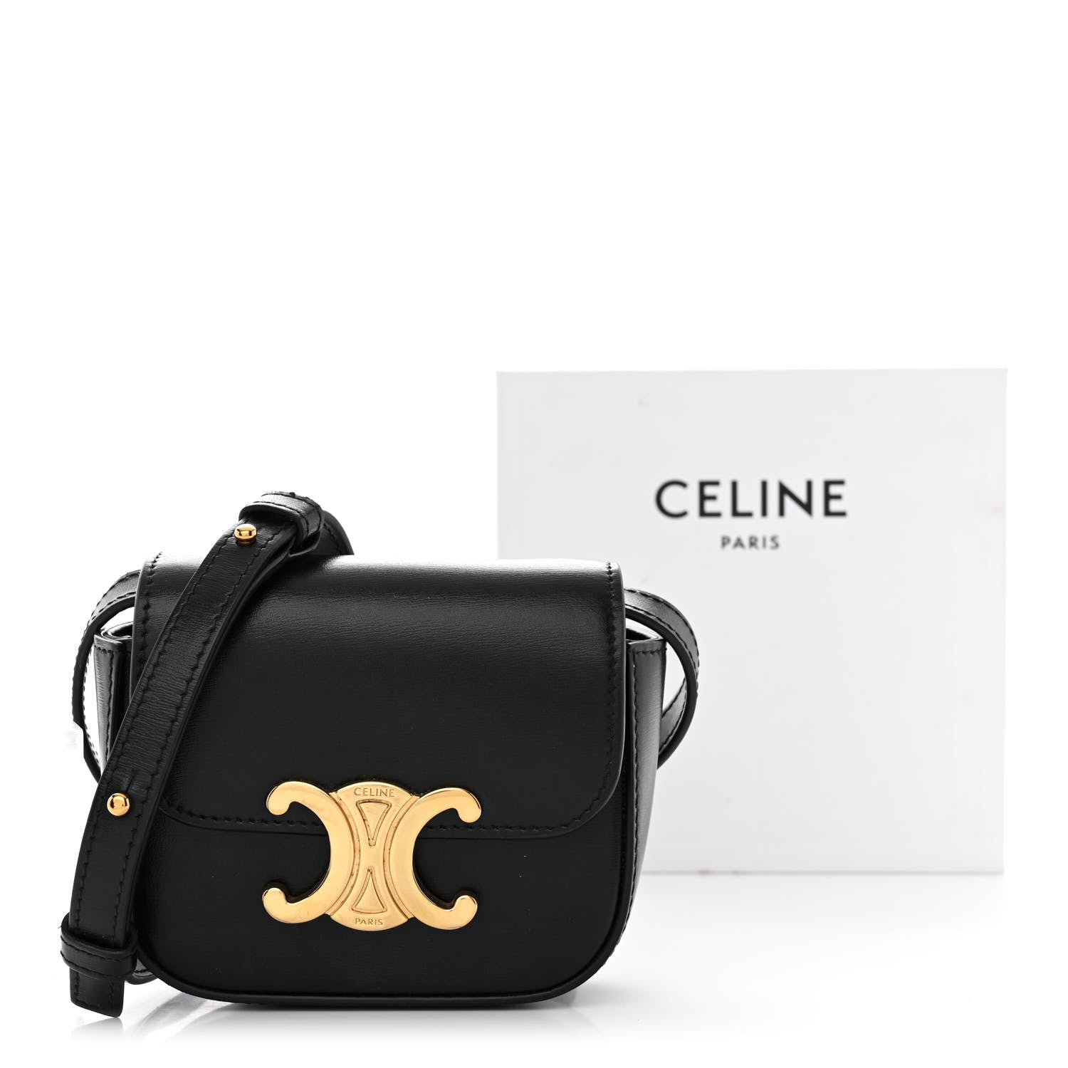 Celine Shiny Calfskin Mini Triomphe Black 13 of 13