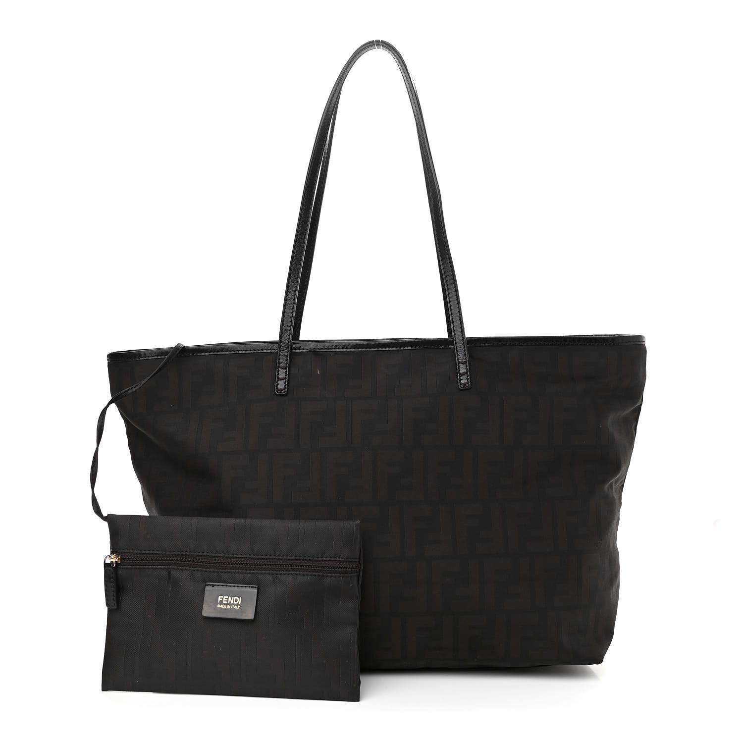 Fendi Nylon Zucca Medium Roll Tote Tobacco 1 of 22
