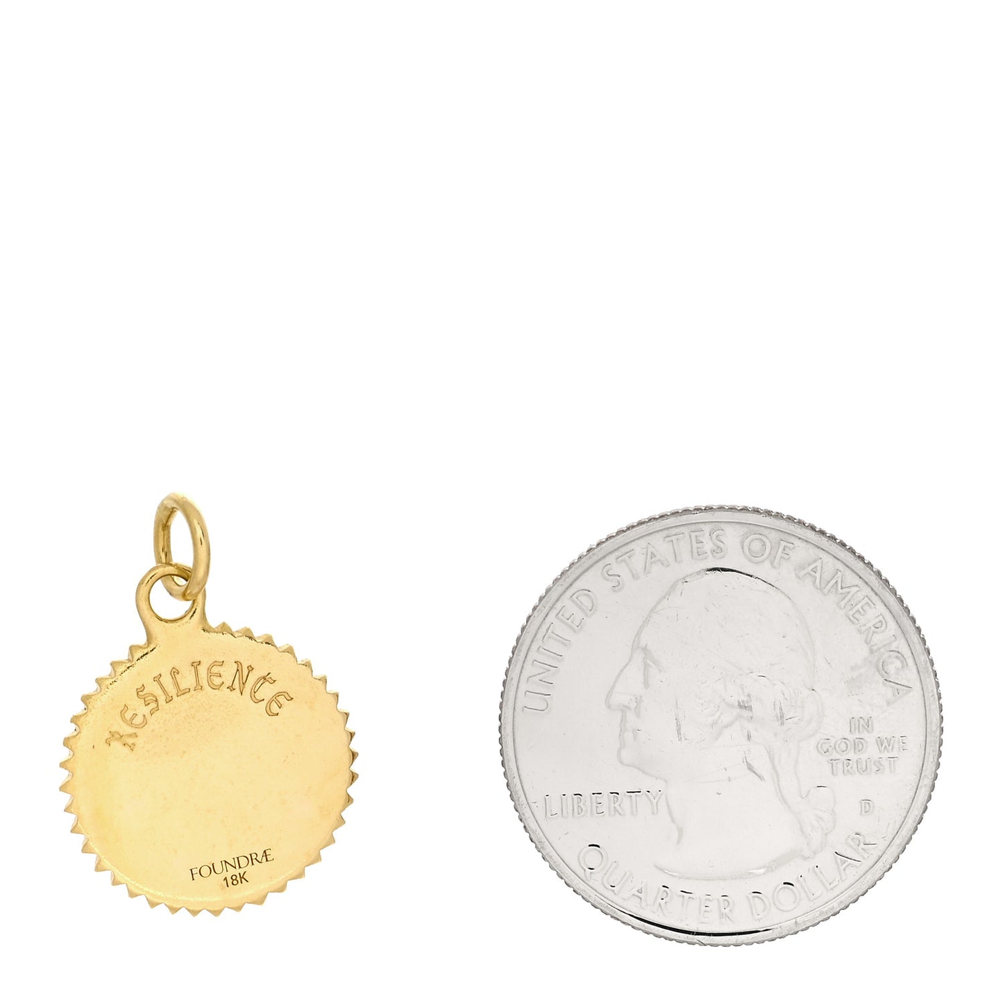 18K Yellow Gold Diamond Baby Resilience Medallion Pendant