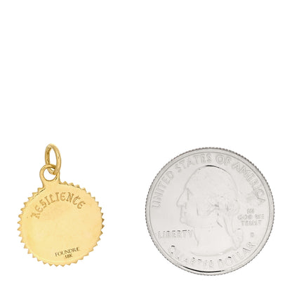 Foundrae 18K Yellow Gold Diamond Baby Resilience Medallion Pendant 2 of 3
