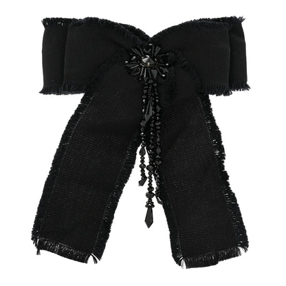 Gucci Grosgrain Crystal Bow Brooch Black 1 of 5