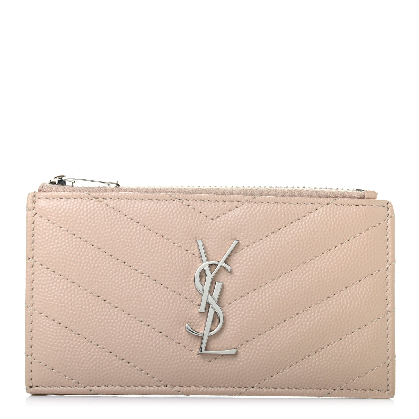 Monogram Grain de Poudre 5 Fragments Zip Pouch Card Holder Nude Powder