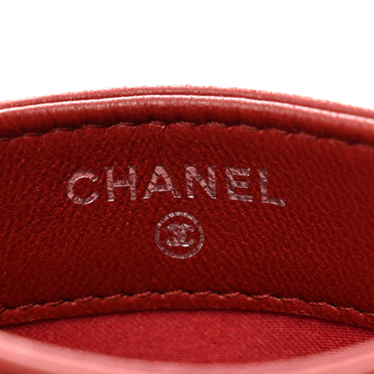 Chanel Lambskin Camellia Embossed Card Holder Red 6 of 8