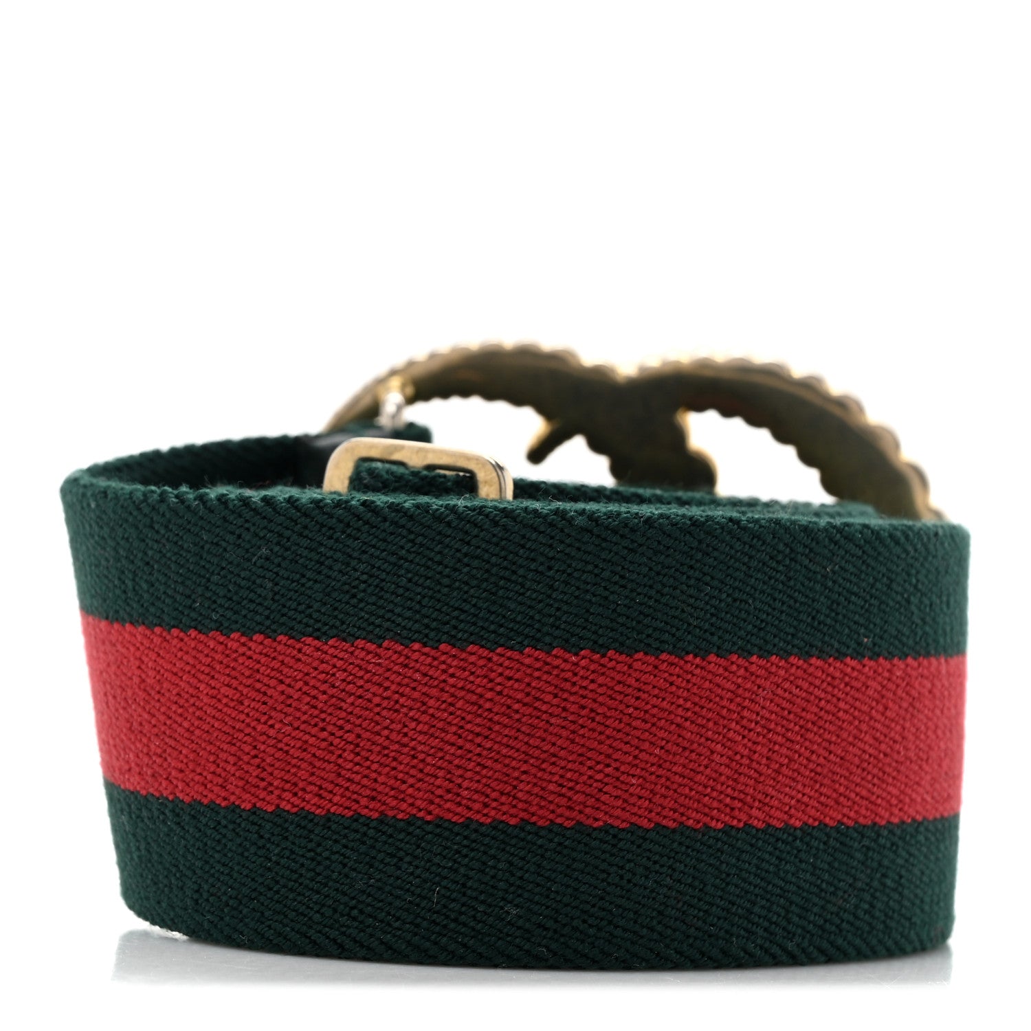 Gucci Canvas Torchon Double G Web Belt 90 36 Verde 2 of 4