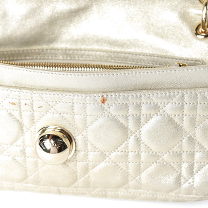 Christian Dior Metallic Lambskin Cannage Small Rendezvous Flap Gold 11 of 18