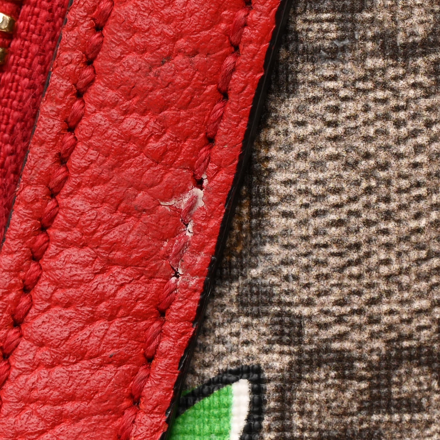 Gucci GG Supreme Monogram Apple Small Retro Interlocking G Day Backpack Beige Multicolor Lobster Red 14 of 16