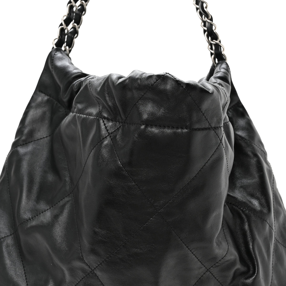 Shiny Calfskin Quilted Chanel 22 Black