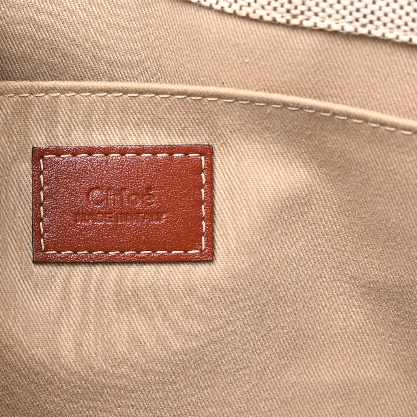 Cotton Calfskin Large Woody Ribbon Tote White Brown