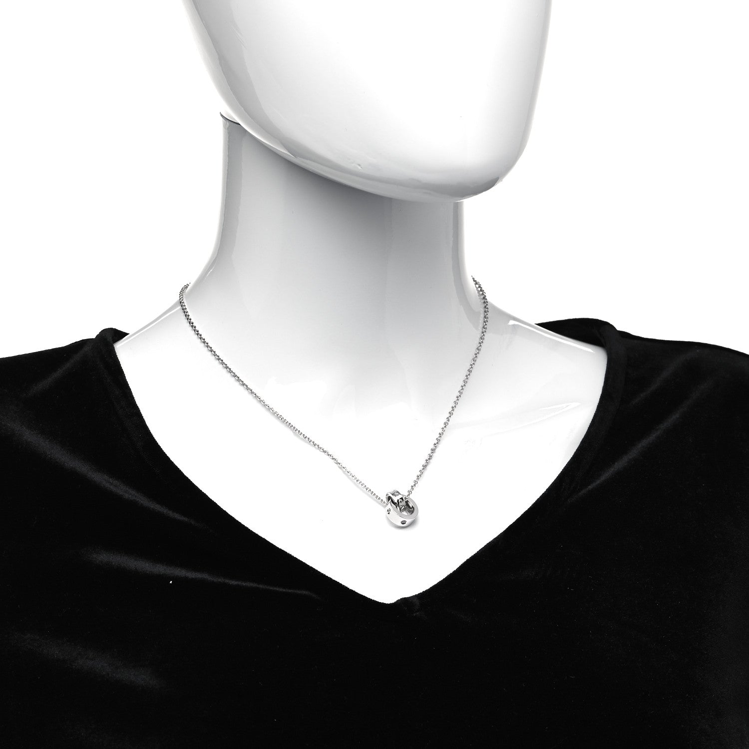 Bulgari 18K White Gold Diamond BVLGARI BVLGARI Link Pendant Necklace 8 of 8