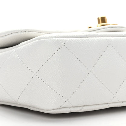 Chanel Caviar Quilted Mini Sweetheart Flap White 8 of 9