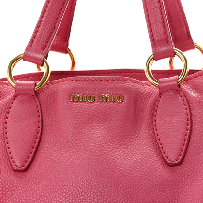 Miu Miu Vitello Daino Caribu Tote Peonia 8 of 10