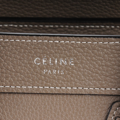 Celine Drummed Calfskin Nano Luggage Souris 6 of 8