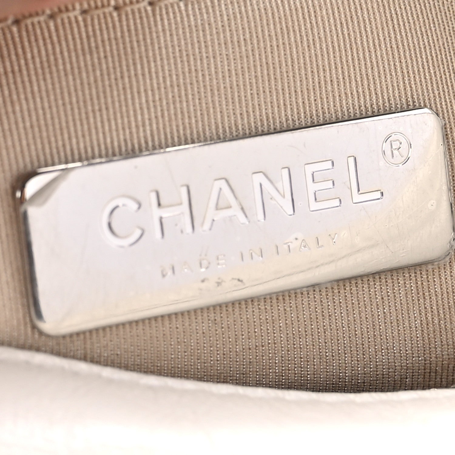 Chanel Calfskin Wool Felt Embossed Small Gabrielle Logo Hobo White 6 of 11