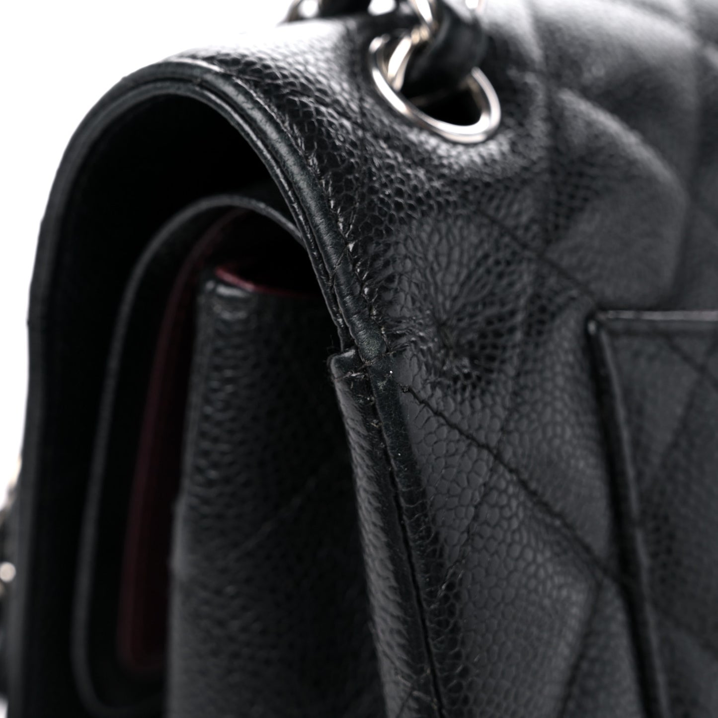 Caviar Quilted Jumbo Double Flap Black