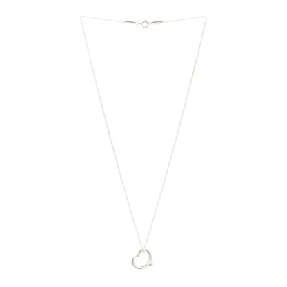 Tiffany Sterling Silver 16mm Elsa Peretti Open Heart Pendant Necklace 3 of 4