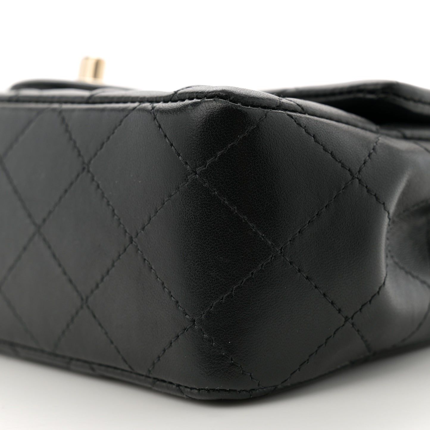 Lambskin Quilted Mini Rectangular Flap Black