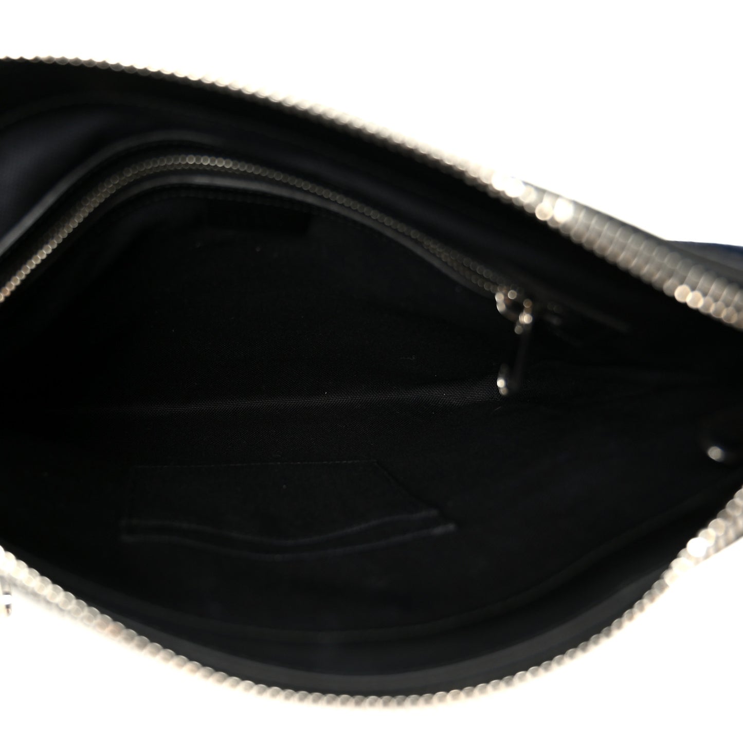 GG Supreme Monogram Appia Calfskin Web Flat Messenger Bag Black Grey
