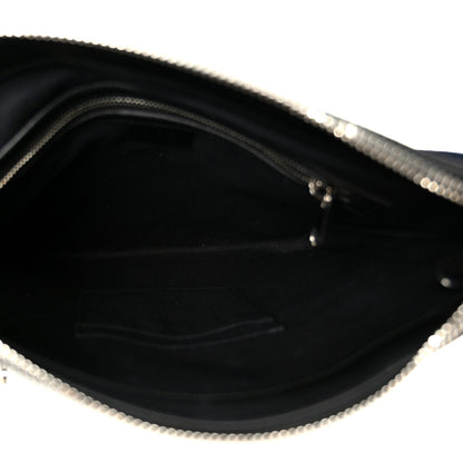 Gucci GG Supreme Monogram Appia Calfskin Web Flat Messenger Bag Black Grey 5 of 11