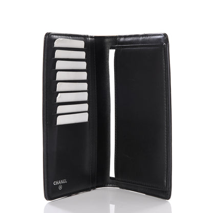 Chanel Aged Calfskin Quilted Gabrielle Yen Wallet Beige Black 4 of 10
