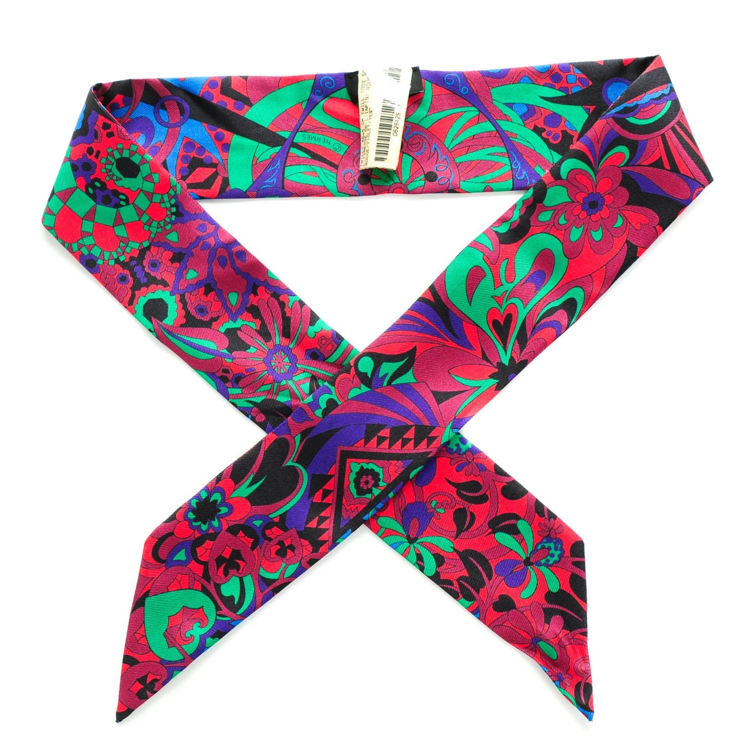 Hermes Silk L'Ivresse De L'Infini Twilly Rouge Violet Vert 1 of 4