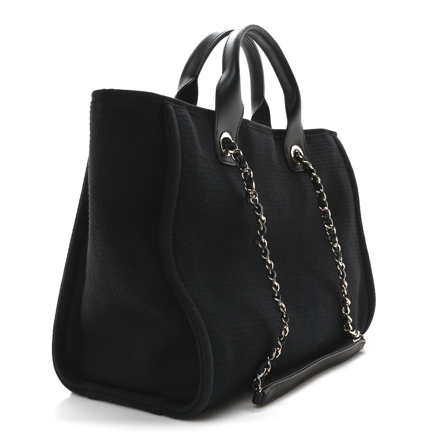 Chanel Mixed Fibers Small Deauville Tote Navy Blue 4 of 12