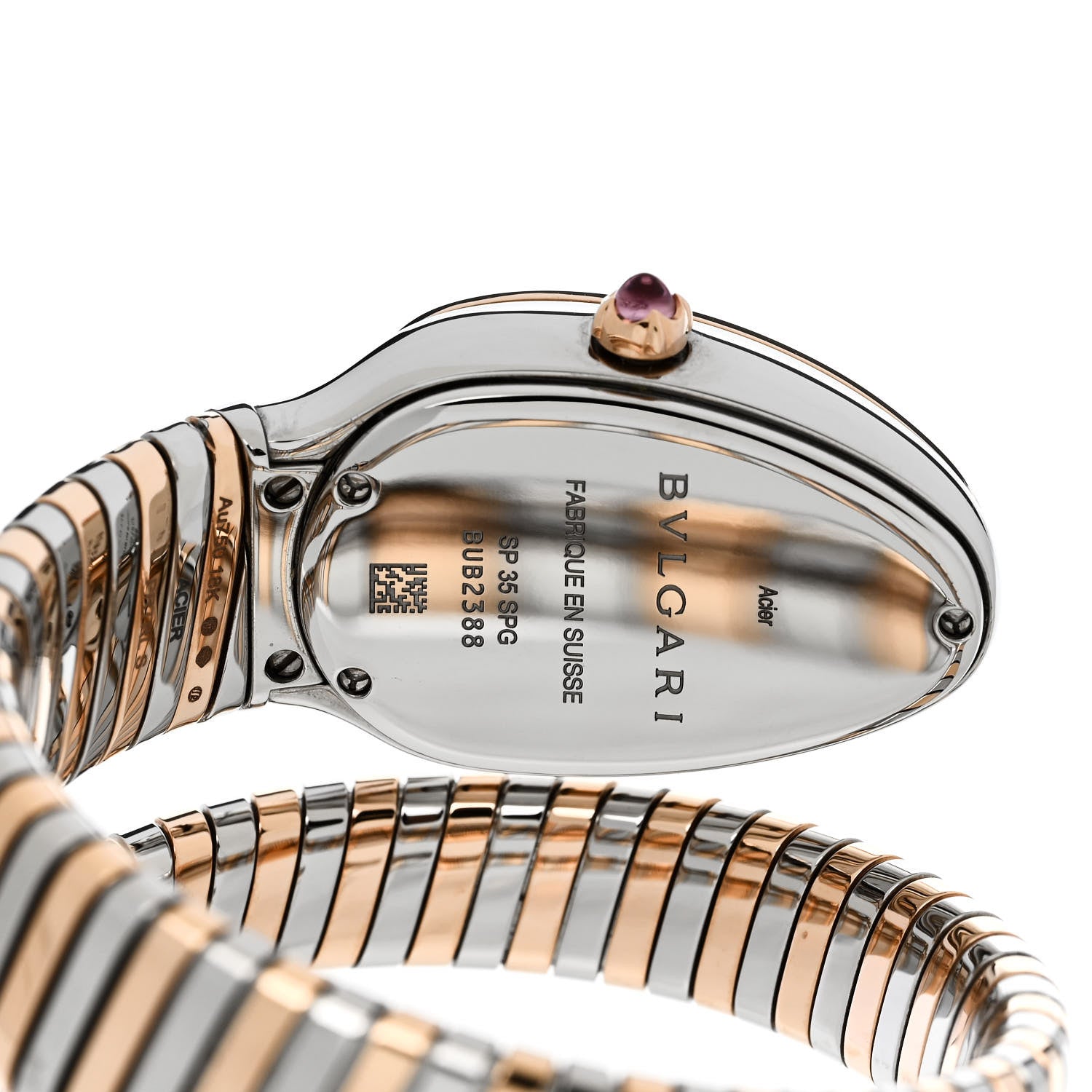 Bulgari Stainless Steel 18K Rose Gold Diamond Bezel 35mm Serpenti Tubogas Quartz Watch 4 of 5