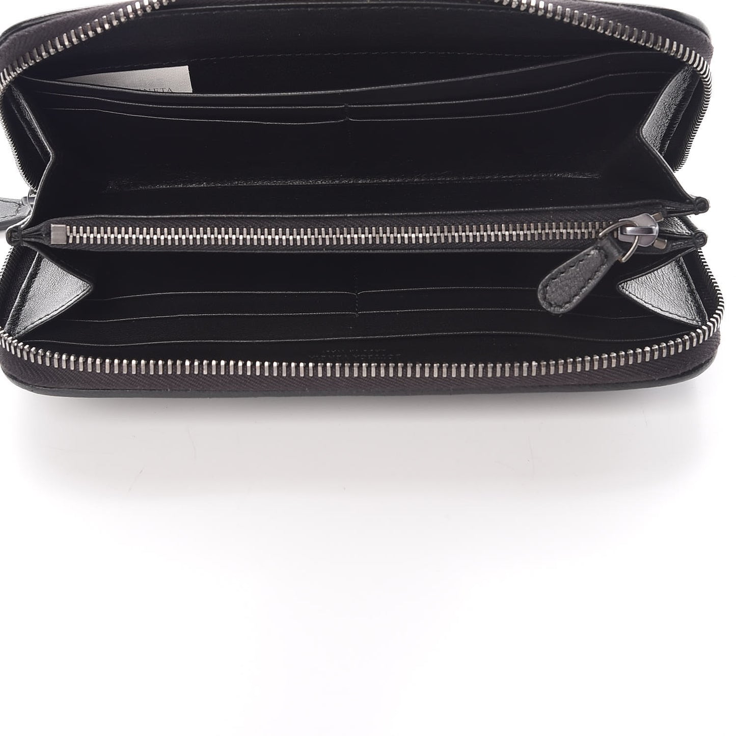 Nappa Ricamo Placcato Zip Around Wallet Black