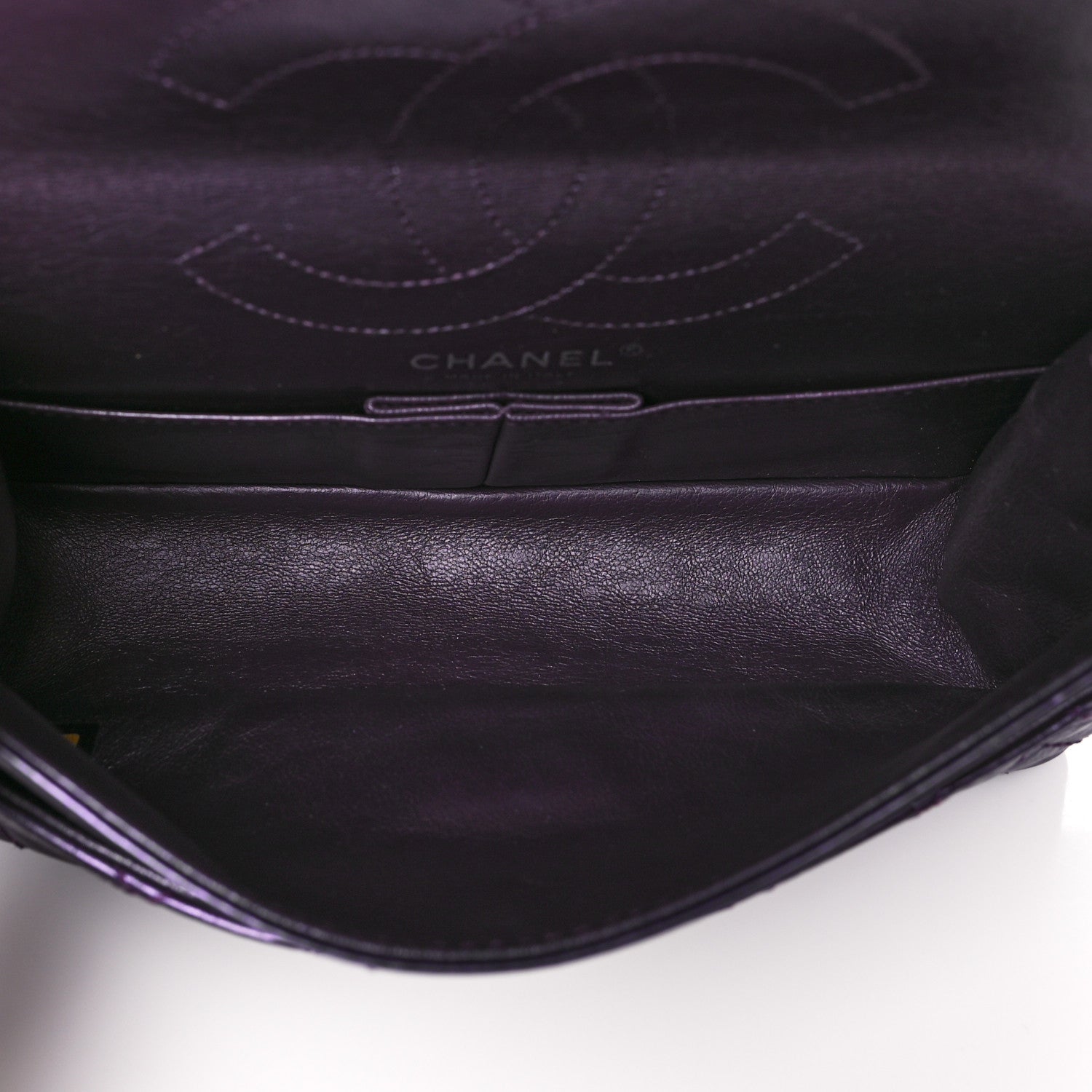 Chanel Metallic Aged Calfskin Quilted 2.55 Reissue 225 Flap Purple 5 of 10