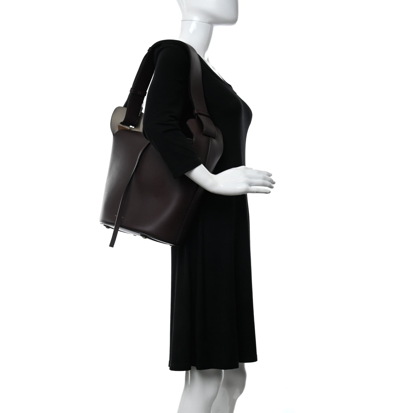 Supple Calfskin Medium Bucket Bag Burgundy