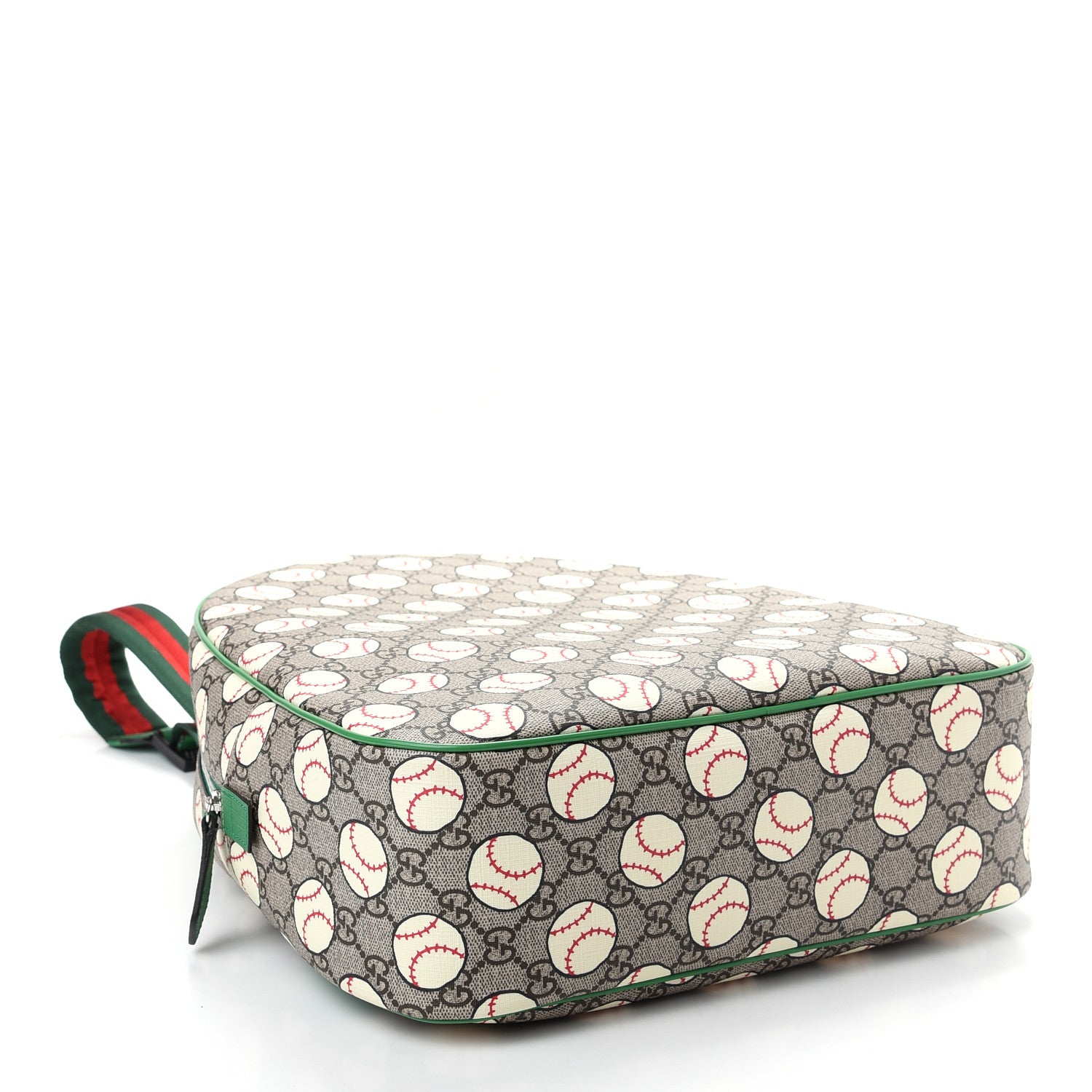 Gucci GG Supreme Monogram Baseballs Web Childrens Backpack Green 3 of 8