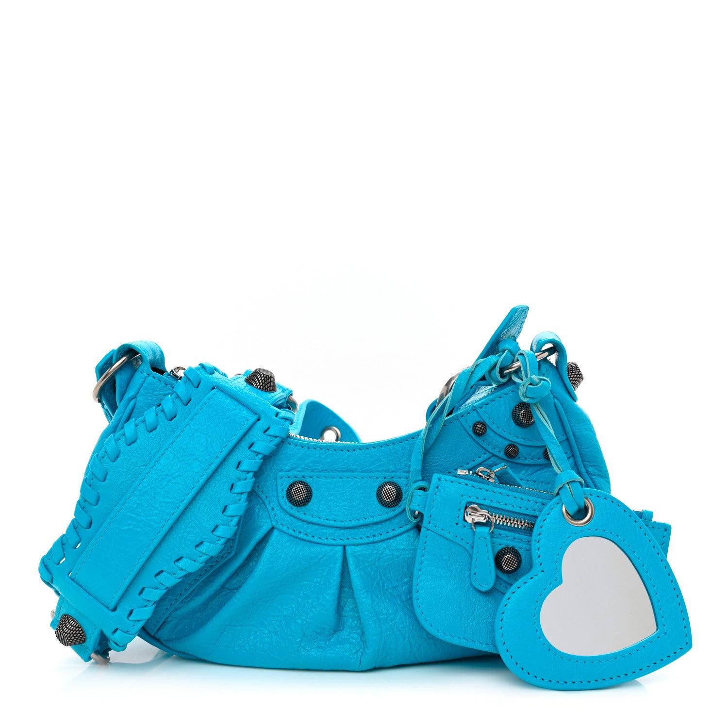 Balenciaga Agneau Arena Le Cagole Shoulder Bag XS Cyan 1 of 9