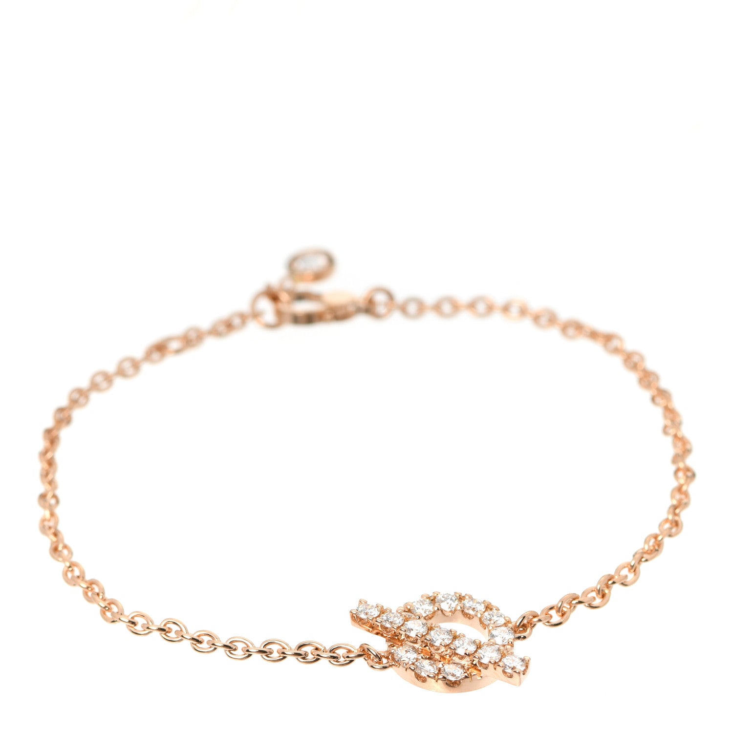Hermes 18K Rose Gold Diamond Finesse Bracelet ST 1 of 6