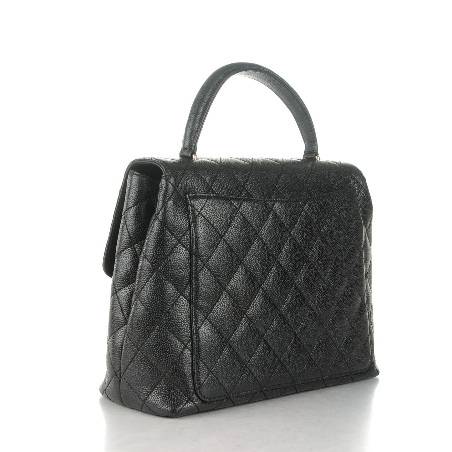 Caviar Quilted Jumbo Kelly Flap Black