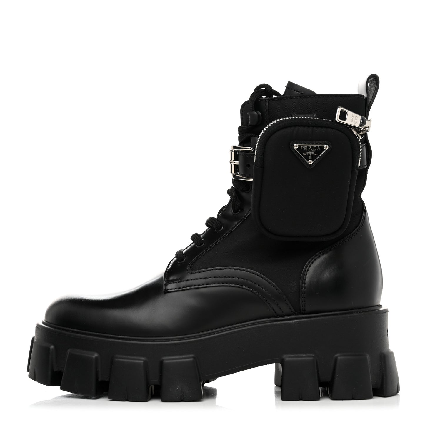 Spazzolato Rois Re-Nylon Metal Triangle Logo Monolith Pouch Pocket 55mm Boots 38.5 Black