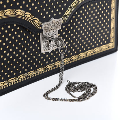 Gucci X SEGA Calfskin GUCCY Stars Portfolio Bag Black Gold 7 of 10
