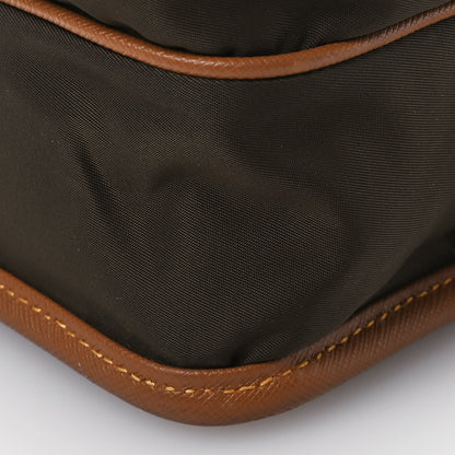 Prada Re-Nylon Saffiano Pocket Double Snap Buckle Shoulder Bag Bruciato Caramel 10 of 12