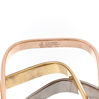 Cartier 18K Pink Yellow White Gold Medium Trinity Cushion Ring 55 7.25 4 of 6