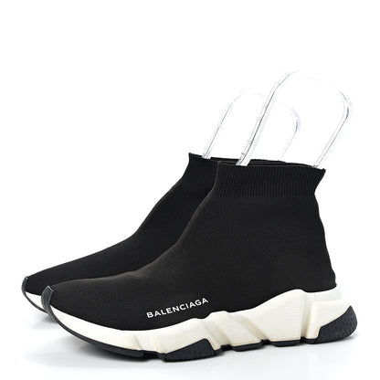 Balenciaga Neoprene Knit Womens Speed Sneakers 39 Black White 3 of 9