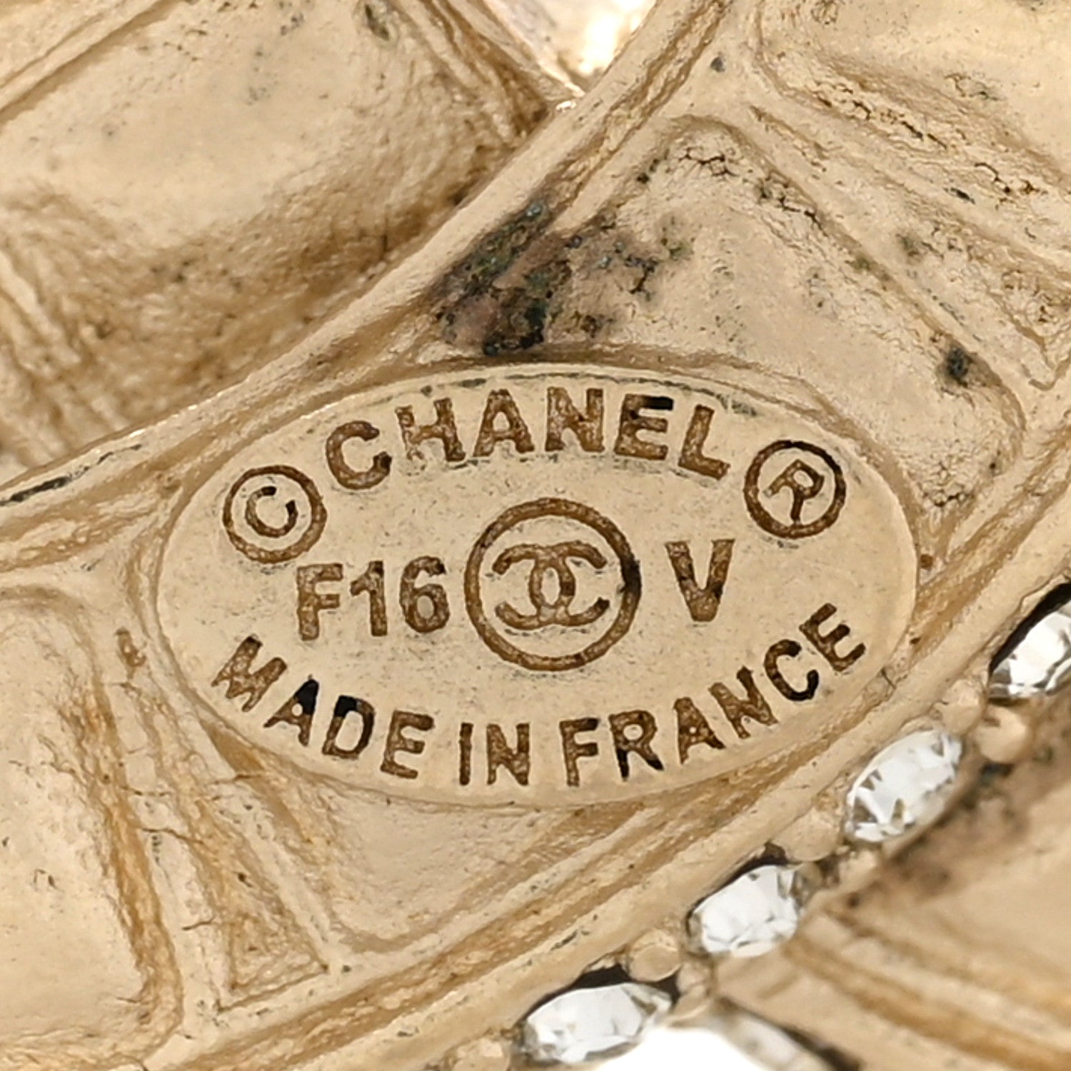 Chanel Baguette Crystal CC Brooch Gold 4 of 4